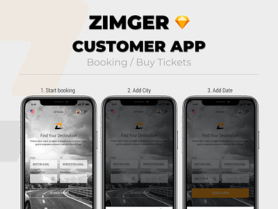 Zimger (UberBus) - Minivans & Bus booking Mobile Application app booking booking app mobile mobile app mobile app design uber ui ui design ux
