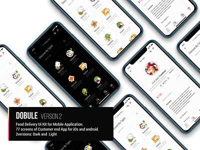 "DOBULE" 2nd Versions of Food Delivery Mobile App app application design mobile mobile application pwa template sketch ui ui design uiux ux xd