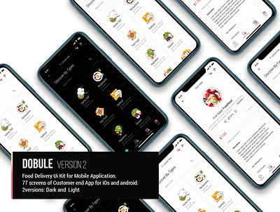 "DOBULE" 2nd Versions of Food Delivery Mobile App app application design flutter flutterflow mobile mobile application pwa template sketch ui ui design uiux ux xd