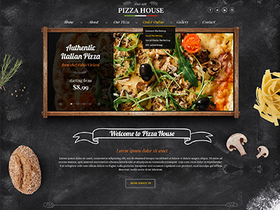 Pizza Restaurant & Beer House Bootstrap Template bootstrap bootstrap templates bootstrap themes html templates pizza design responsive website design responsive website templates restaurant website template web design website design website template