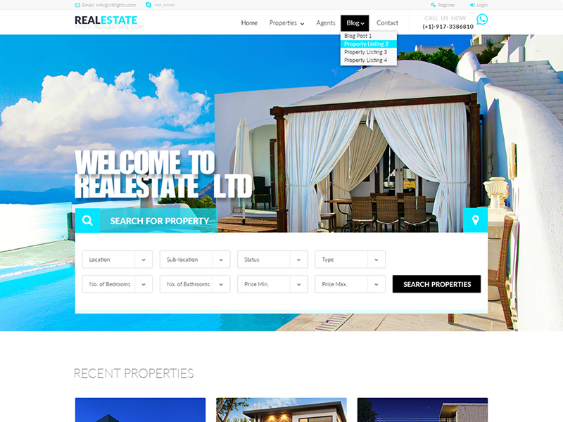 Real Estate Bootstrap Template from cdn.dribbble.com