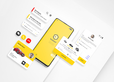 GiTex - Taxi Ui Kit for Mobile App mobile app mobile app design mobile ui taxi taxi app taxi booking app taxi driver