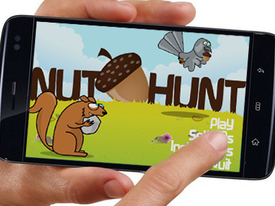 Nut hunt android game home illustration interface pigeon play squirrel ui ux