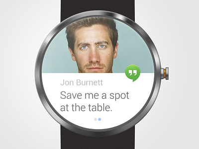 Moto360 mockup PSD android design google hangout messages moto360 ui ux watch wearable wrist