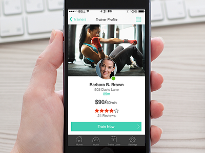 Trainer Profile app application design exercise fitness ios iphone profile trainer ui ux