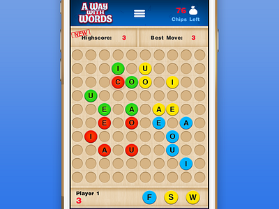 Word Game android chips design game gameplay interface ios iphone letters player ui word