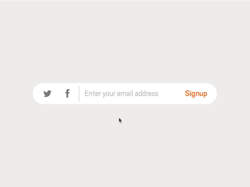 Simple multi-Signup field buttons connect email facebook gif input signup social text field twitter