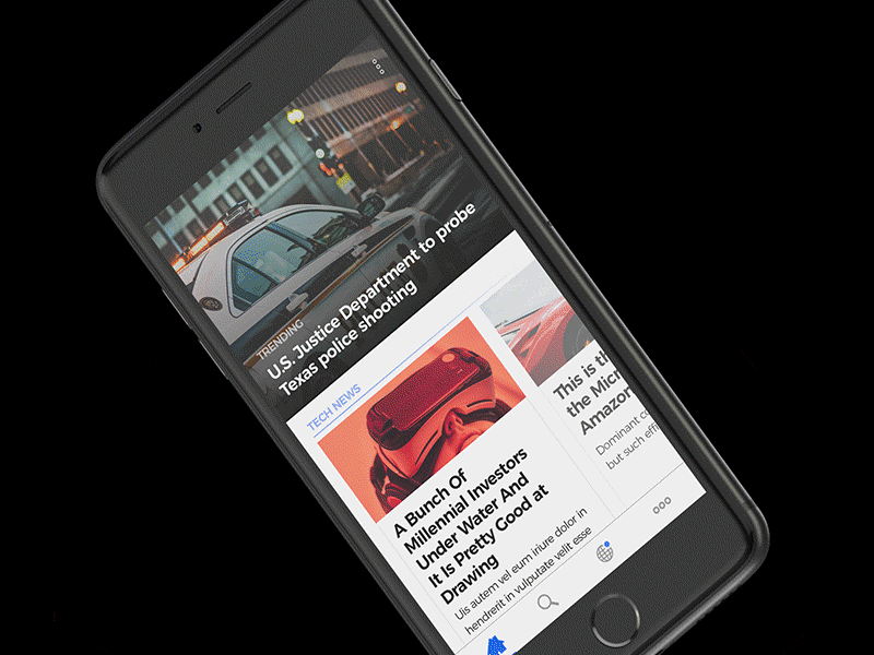 News app design iphone news ui ux