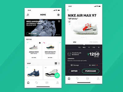 Sneaker Market App Concept basketball buy jordan nike resell sell shoe shoe store sneakers