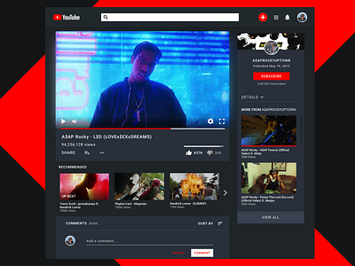 Youtube Redesign a$ap rocky redesign video player youtube