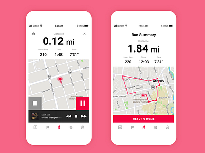 Fitness Tracker App - Run fitness map maps running app stats ui ux