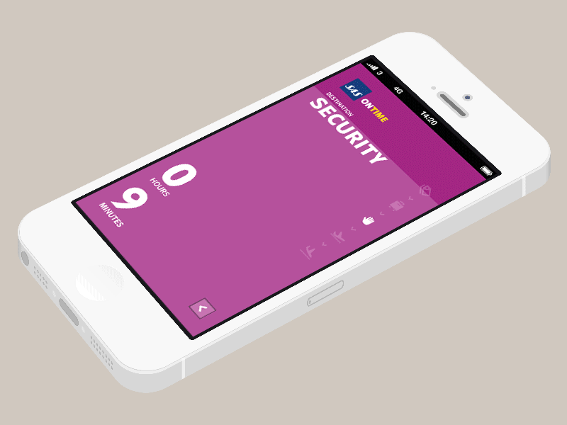 SAS OnTime airline animation app check in flat ui gif iphone mobile ui ux