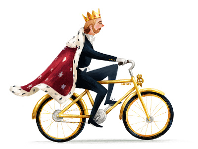 fit for a king bicycle bike bike ride bikes cyclist cyclists illustration king royal textured
