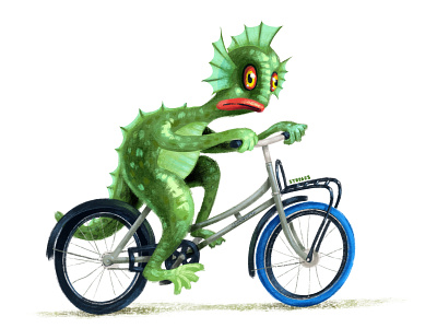 Swamp Monster bike bikes characterdesign cyclist illustration swamp monster textured