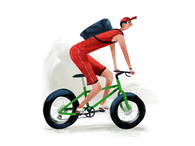 fat wheels bicycle bike bike ride bikes cyclist illustration textured