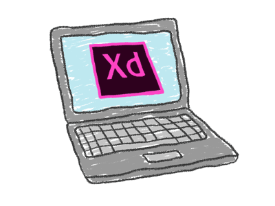 Adobe XD adobe adobe xd doodle illustration laptop prototype tool ui wireframe tool