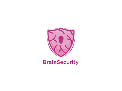Brain security brain design graphic illustration key lock logo security