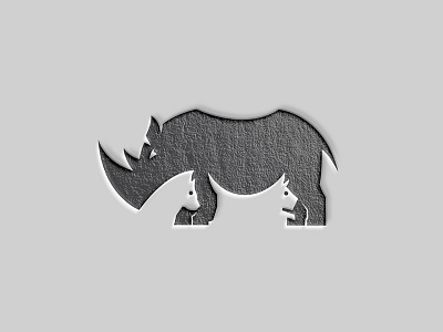 rhino animal best branding cat dog graphic logo negative space portfolio rhino simple