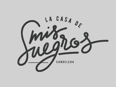 Logo La Casa de mis Suegros lettering line logo
