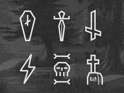Death Icons bones cemetery cross dagger death icons tomb