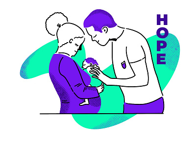 Family Hope baby family hope hospital illustration nicu parents