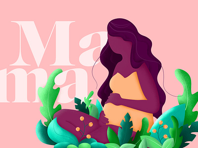 Mother In Nature baby flowers illustration mama mother motherhood mothers day nature plants