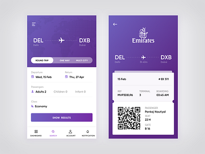 Air Travel App airport android app boarding pass