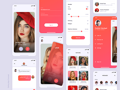 Meraki Dating app concept app concept dating dating app design ios mobile app ui