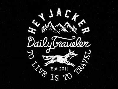 Heyjacker - daily traveler badge illustration logo nature traveler typography wild wold