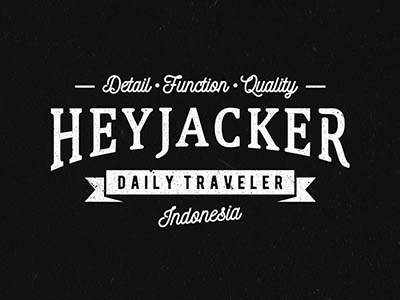 heyjacker - detail function quality badge illustration logo nature traveler typography wild wold