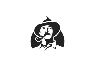 Wild West Man Logo branding classic community company cowboy design face icon identity logo man masculine people simple stencil vector vintage west western wild