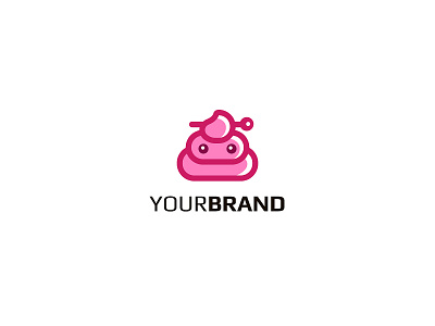 Cute Poo Logo adorable branding character character design cute design fashion feminine funny hairpin icon identity lineart logo merchandise pink poo shit simple vector
