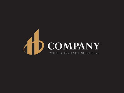 H Buildings Logo architecture branding buildings company construction design flat fp93 gold home icon identity logo luxury modern property realestate retail simple vector