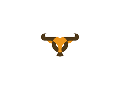 Geometric Bull Logo animal badge bold branding brown bull design emblem flat geometric iconic identity illustration logo modern simple sophisticated strong vector yellow