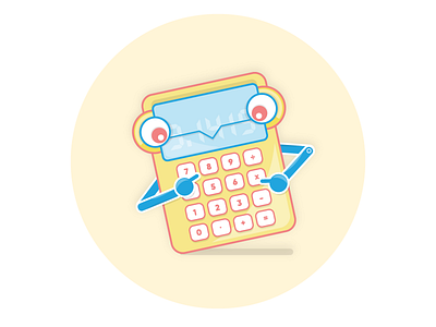 Snapask Trophy - Calculator app character design elements graphic illustration monster