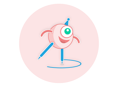 Snapask Trophy - Compassess app character design elements graphic illustration monster