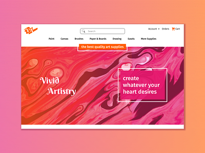 Vivid Artistry Homepage design ui uiux design ux uxui design warmup web design website