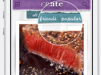Eat Social v3 clean food iphone label like paper photo picture simple star tape ui violet wrapped