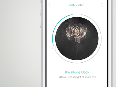 Music Player flat ios iphone music player round scrubber ui ux