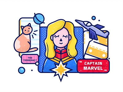 CAPTAIN MARVEL art artist captain marvel cat design drawing illustration woman illustration