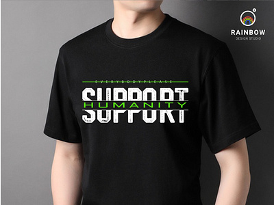 Black T-shirt with Support Humanity