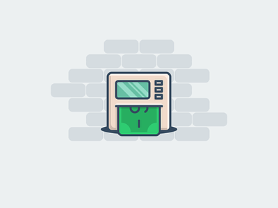 ATM atm cash currency dollars icon line money outline