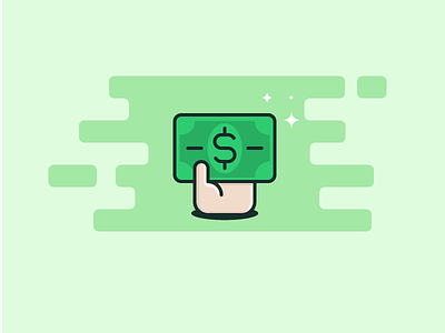 Dollar cash currency dollar dollars hand icon line money outline