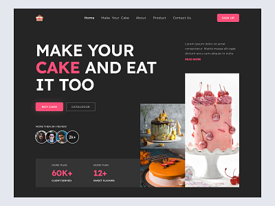 Cake Website : Order Now cake cakewebsite cupcake dessert homepage pastry sweet sweetwebsite ui