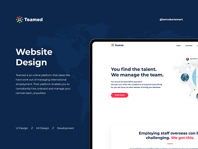 Teamed Case Study branding design freelancer minimal nocode people teamed ui ux web webflow website