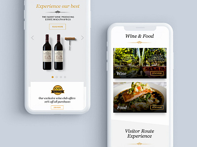 Wine Estate app mobile ui ux web website