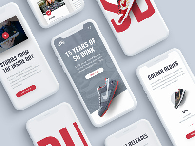 SB DUNK animation app branding design minimal mobile nike responsive sb dunk sneaker web website