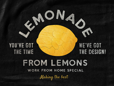 Lemonade WFH branding design lemons promo quarantine startup typography