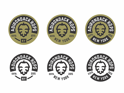 Adirondack Hops logo adirondack badge design beer craft hops logo