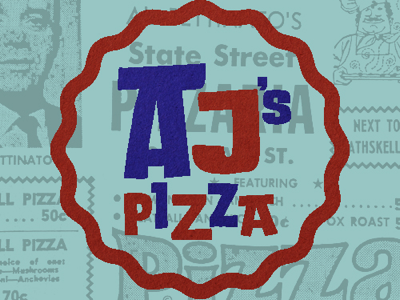 AJs Pizza branding logo pizza restaurant